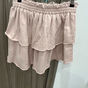 Sweatpants material mini skirt pink